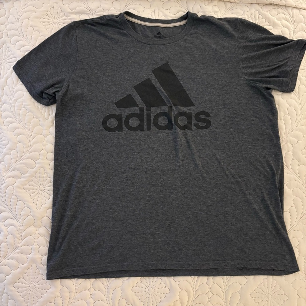 Adidas Men's Charcoal Tee with Black Emblem